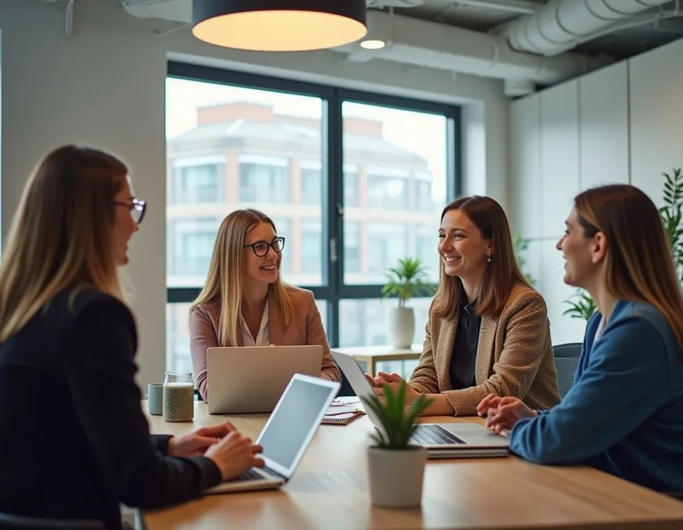 Fundraising strategy meeting in office